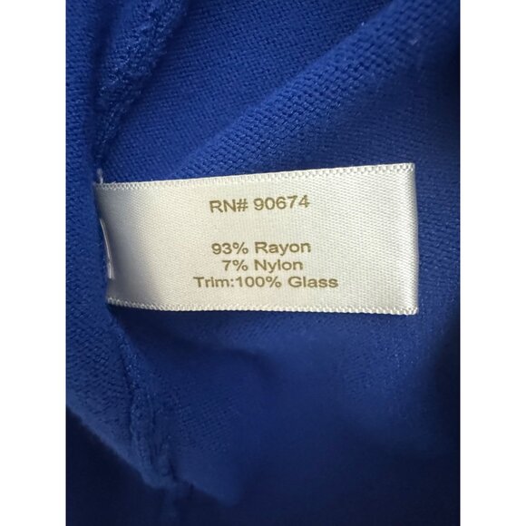 Boston Proper‎ Blue Embellished Illusion Knit Sweater Top Shirt Size XS Evening - Picture 7 of 10